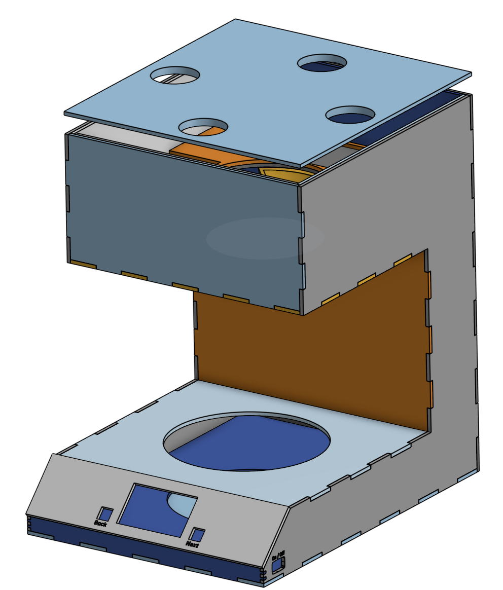 Final enclosure model — isometric